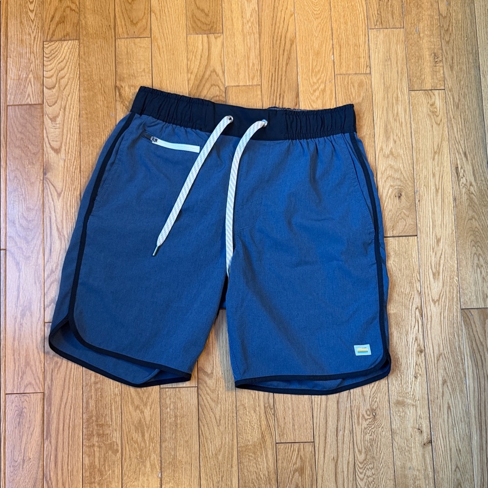 Vuori Navy and Black Athletic Men's Shorts